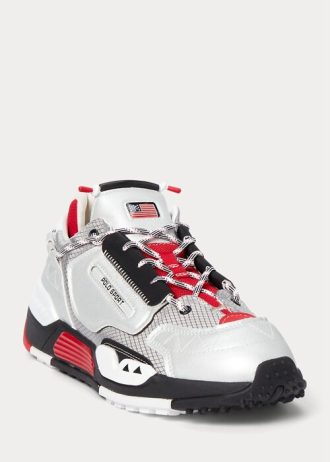Silver / Red / Black Men’s Ralph Lauren PS200 Sneakers