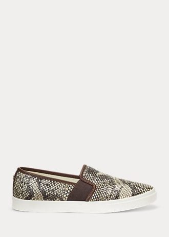 Snake Women’s Ralph Lauren Jinny Embossed Leather Slip-On Sneakers