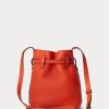 Sunset Orange Women’s Ralph Lauren Leather Small Bellport Bucket Bags
