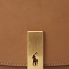 Tan Women’s Ralph Lauren Polo ID Calfskin Saddle Bags