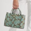 Turquoise Women’s Ralph Lauren Faux-Snakeskin Medium Marcy Satchel Bags