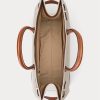 Vanilla/Lauren Tan Women’s Ralph Lauren Canvas Large Devyn Tote Bags