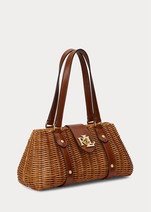 Walnut/Lauren Tan Women’s Ralph Lauren Rattan Medium Lilly Satchel Bags Walnut/Lauren Tan Women’s Ralph Lauren Rattan Medium Lilly Satchel Bags