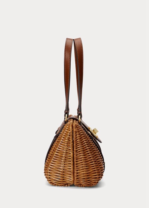 Walnut/Lauren Tan Women’s Ralph Lauren Rattan Medium Lilly Satchel Bags Walnut/Lauren Tan Women’s Ralph Lauren Rattan Medium Lilly Satchel Bags