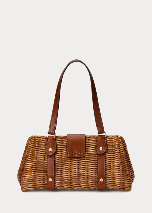 Walnut/Lauren Tan Women’s Ralph Lauren Rattan Medium Lilly Satchel Bags Walnut/Lauren Tan Women’s Ralph Lauren Rattan Medium Lilly Satchel Bags