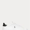 White / Black Men’s Ralph Lauren Heritage Court II Leather Sneakers