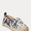 White / Black Women’s Ralph Lauren Cameryn III Floral Leather Espadrille