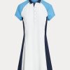 White / Blue Women’s Ralph Lauren Color-Blocked Stretch Jersey Dress