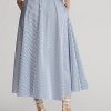 White / Blue Women’s Ralph Lauren Striped Cotton A-Line Skirts White / Blue Women’s Ralph Lauren Striped Cotton A-Line Skirts