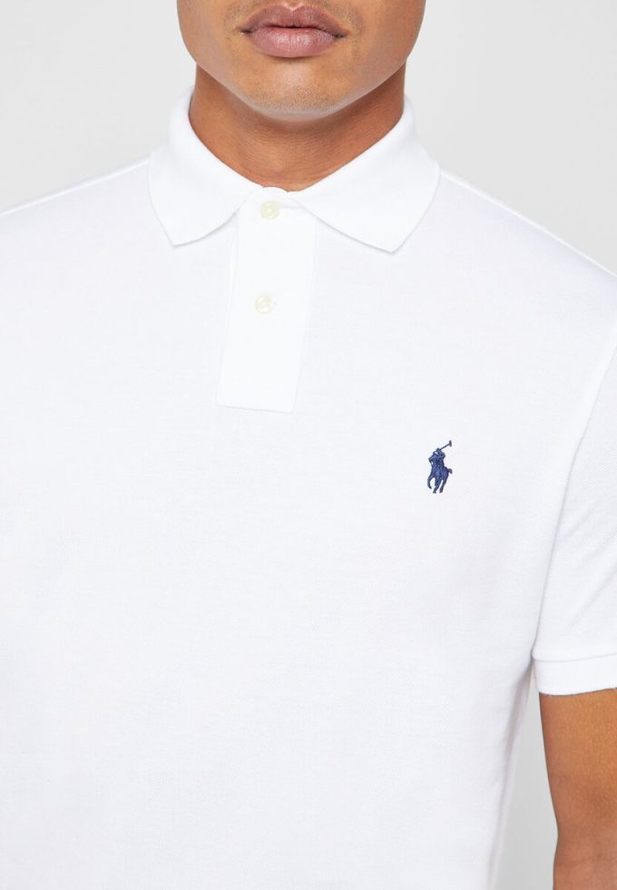 White Men’s Ralph Lauren Basic Mesh Polo Shirts