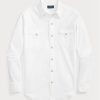 White Men’s Ralph Lauren Classic Fit Oxford Western  Shirts