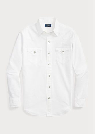 White Men’s Ralph Lauren Classic Fit Oxford Western Shirts White Men’s Ralph Lauren Classic Fit Oxford Western Shirts