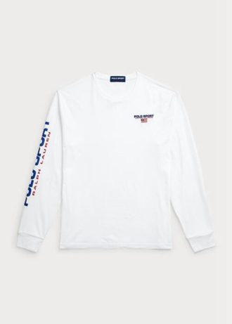 White Men’s Ralph Lauren Classic Fit Polo Sport Jersey T Shirts