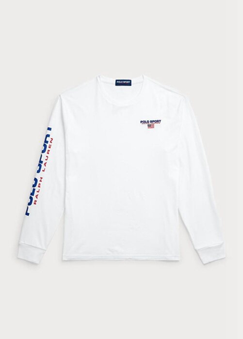 White Men’s Ralph Lauren Classic Fit Polo Sport Jersey T Shirts White Men’s Ralph Lauren Classic Fit Polo Sport Jersey T Shirts