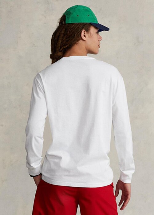 White Men’s Ralph Lauren Classic Fit Polo Sport Jersey T Shirts White Men’s Ralph Lauren Classic Fit Polo Sport Jersey T Shirts