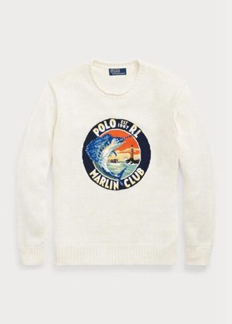 White Men’s Ralph Lauren Cotton-linen Graphic Jumper  Sweaters
