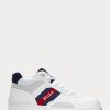 White Men’s Ralph Lauren Court Mid Pro Sneakers