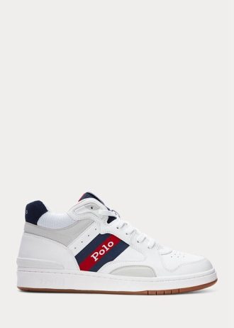 White Men’s Ralph Lauren Court Mid Pro Sneakers White Men’s Ralph Lauren Court Mid Pro Sneakers