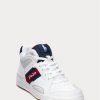 White Men’s Ralph Lauren Court Mid Pro Sneakers