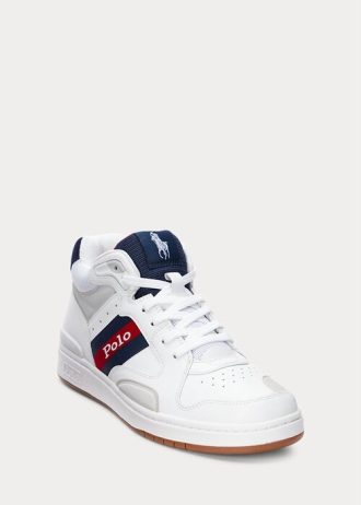 White Men’s Ralph Lauren Court Mid Pro Sneakers White Men’s Ralph Lauren Court Mid Pro Sneakers