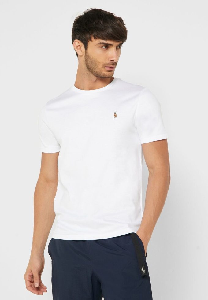 White Men’s Ralph Lauren Essential Crew Neck T Shirts