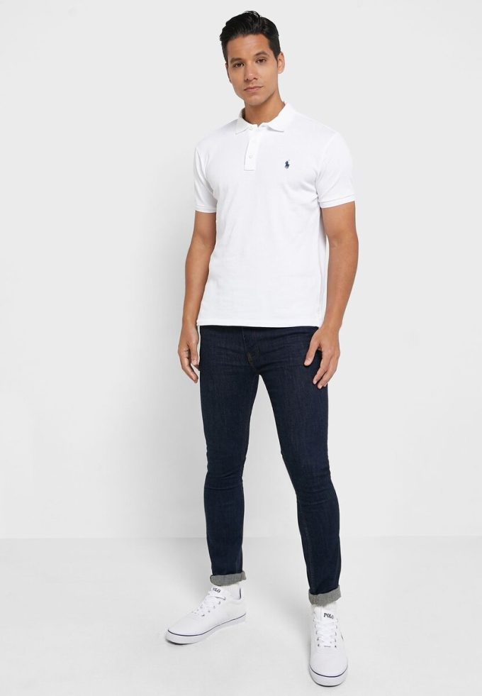 White Men’s Ralph Lauren Essential Polo Shirts