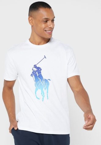 White Men’s Ralph Lauren Graphic Crew Neck T Shirts