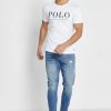 White Men’s Ralph Lauren Logo Crew Neck T Shirts
