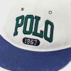 White Men’s Ralph Lauren Logo Flat Peak Hats