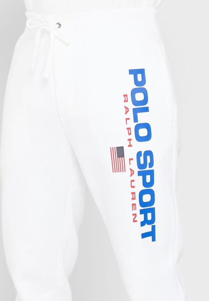 White Men’s Ralph Lauren Logo Sweatpants