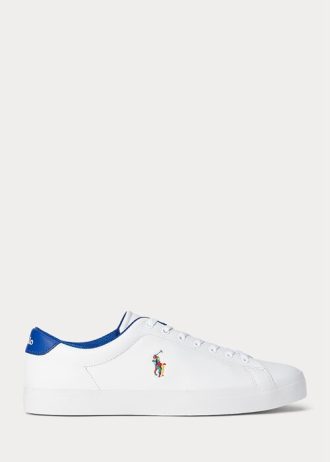 White Men’s Ralph Lauren Longwood Leather Sneakers