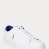 White Men’s Ralph Lauren Longwood Leather Sneakers