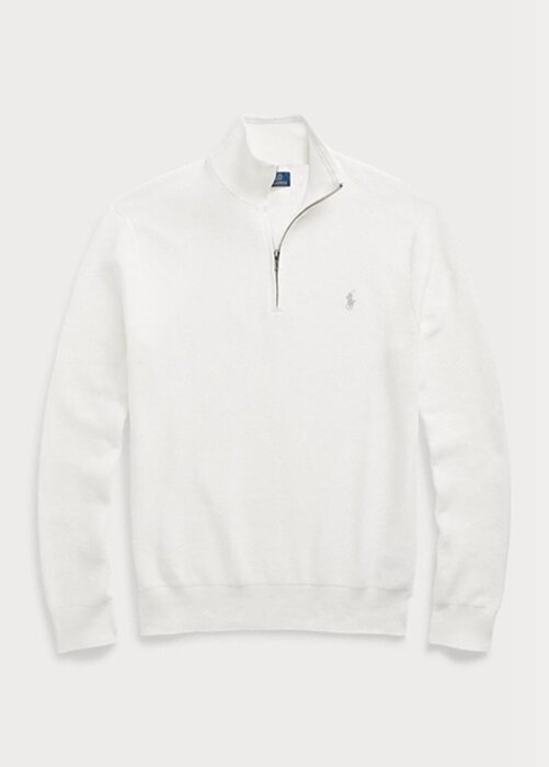 White Men’s Ralph Lauren Mesh-knit Cotton Quarter-zip Jumper Sweaters White Men’s Ralph Lauren Mesh-knit Cotton Quarter-zip Jumper Sweaters