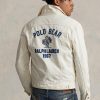 White Men’s Ralph Lauren Polo Bear Embroidered Trucker Jackets