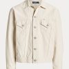 White Men’s Ralph Lauren Relaxed Fit Canvas Trucker Jackets White Men’s Ralph Lauren Relaxed Fit Canvas Trucker Jackets