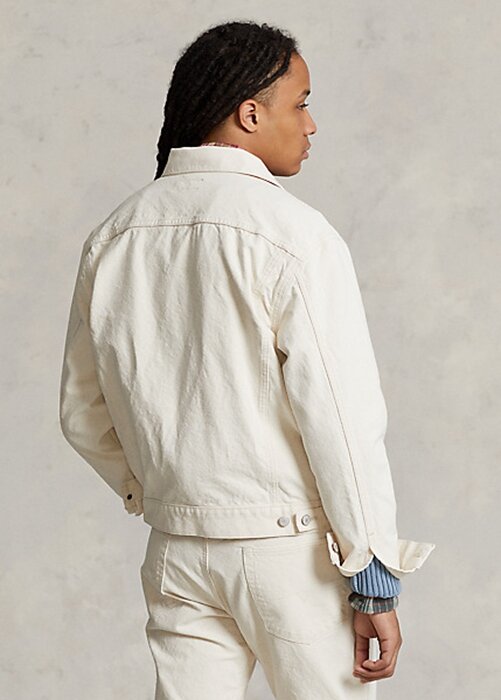 White Men’s Ralph Lauren Relaxed Fit Canvas Trucker Jackets White Men’s Ralph Lauren Relaxed Fit Canvas Trucker Jackets