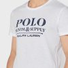White Men’s Ralph Lauren Slogan Crew Neck T Shirts