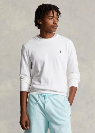 White Men’s Ralph Lauren Spa Terry   Sweatshirt