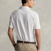White Men’s Ralph Lauren Stretch Mesh Zip Polo Shirts