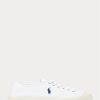 White / Navy Men’s Ralph Lauren Essence 100 Canvas Cap-Toe Sneakers
