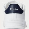 White / Navy Men’s Ralph Lauren Heritage Court II Leather Sneakers