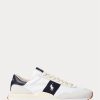 White / Navy Men’s Ralph Lauren Train 89 Suede & Oxford Sneakers