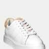 White Women’s Ralph Lauren Angeline IV Action Leather Sneakers