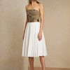 White Women’s Ralph Lauren Arnav Pleated Linen-Blend Skirts