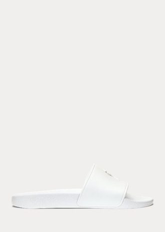 White Women’s Ralph Lauren Big Pony Slippers