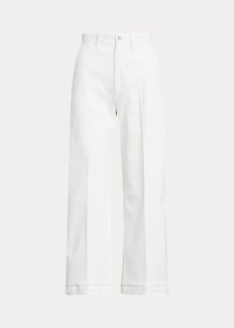 White Women’s Ralph Lauren Chino Wide-Leg Pants