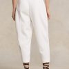 White Women’s Ralph Lauren Cotton-Blend-Fleece Carrot Sweatpants