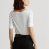 White Women’s Ralph Lauren Cotton Boatneck   Tops
