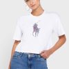 White Women’s Ralph Lauren Crew Neck Graphic T Shirts