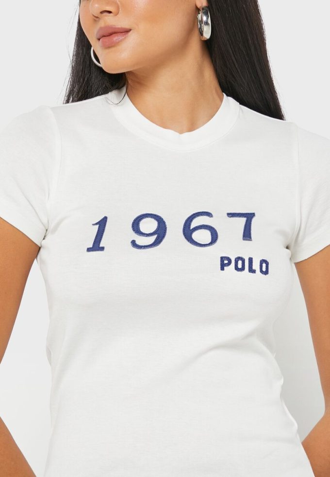 White Women’s Ralph Lauren Crew Neck Graphic T Shirts